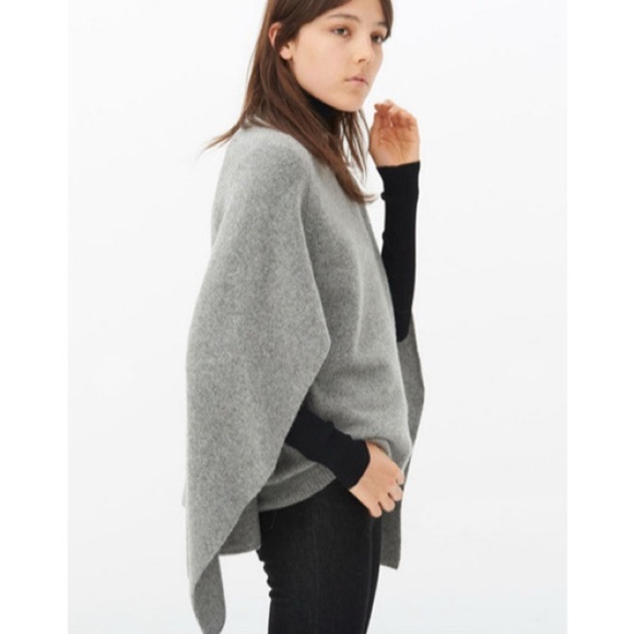 Sandro Cape Style Poncho Sweater Tan Wool Size 1 - Picture 10 of 11